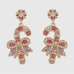 Elle Jeweled Candy Cane Earrings